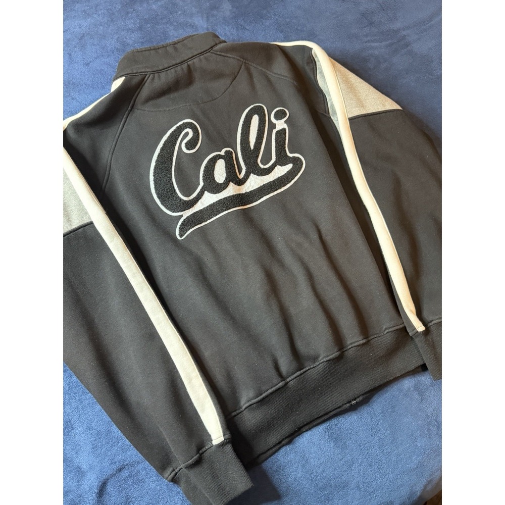 Mogul Premium Menwear Cali Stoic Track Jacket Mens 2XL Black Gray White Zip Up
